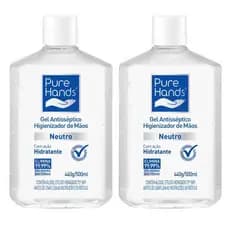 Kit 2 Álcool Em Gel Para Mãos Pure Hands Neutro 500ml