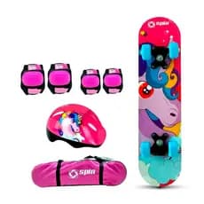 Skate Kids + Kit De Proteção Unicornio