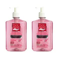 Kit 2 Álcool Em Gel Para Mãos Pure Hands Morango 500ml