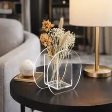 Vaso para flores em acrílico transparente