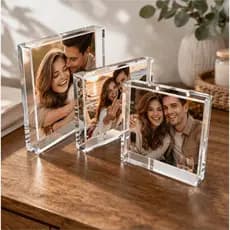 Kit 3 Quadros Moldura Acrílico Transparente Cristalino Porta Fotos, Recordações e Souvenirs