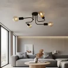 Luminária de Teto Lustre Sputnik Aranha 4 Braços Quarto Sala Cozinha Area Gourmet Banheiro