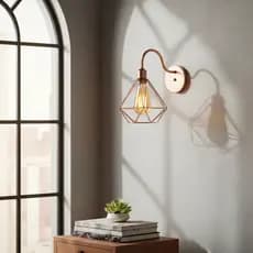 Luminária Arandela de Parede Retrô Diamante Aramado 127v/220v