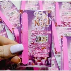 50 ou 100 Cartão Brinde Especial Natal Card com Lixa de Unha Lembrancinha Agradecimento ao Cliente