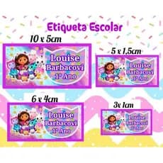 KIT 138 ETIQUETA ESCOLAR A CASA MÁGICA GABBY ADESIVO PARA CADERNO, LÁPIS, LIVRO, MOCHILA