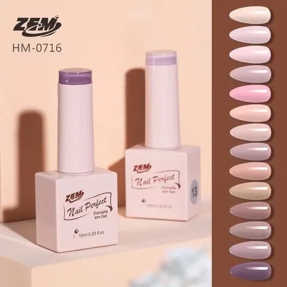 KIT 10 Esmalte em Gel Esmalte Nude Nail Zem 10 ml Esmalte De Unha De Gel Cor Nude Colorful Nail Gel COM ANVISA