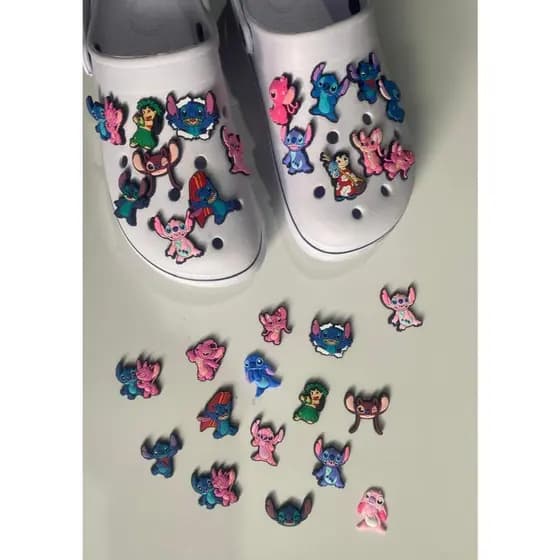 2 a 12 Pins/Bottons Emborrachados Para Babuche - Nova Coleção Stitch