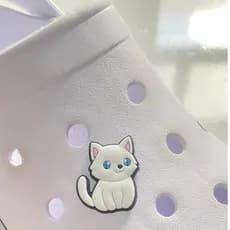 1 Pins/Bottons Emborrachados Para Babuche - Gatinho Branco