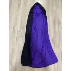 capa dupla com capuz adulto 1,20m festa halloween preto/roxo