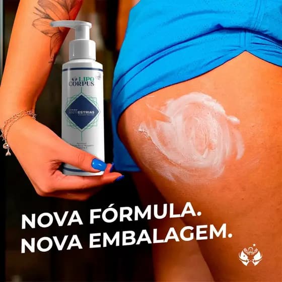 Creme AntiEstrias Lipo Corpus Fórmula Avançada 250g Hidratação Profunda e Firmeza - Produto Original