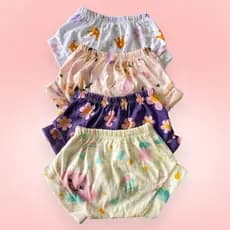 Kit 4 Shorts Tapa Fralda Para Bebês Estampado 100% Algodão Barato Verão roupas Infanis frescas dia a dia Enxoval