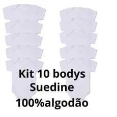 10 Body bebe liso branco 100% algodão suedine enxoval maternidade bodie neutro para bordar e pintar em chá de bebê