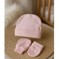 Touca Luvas kit 2 Peças Bebê 0-3 Meses Gorro Menina Menino não vai sapatinho Toquinha Luvinha Enxoval Saída Maternidade