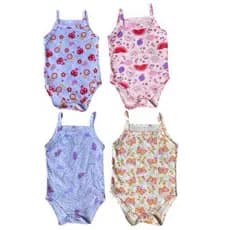 Kit 4 Body Bebe Menina Alcinha Algodão Roupa Bebê Veste até 12 meses Bory Bebê Estampado Bore Borie Regata verão fresco