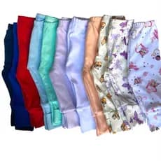 Kit 6 Culote Mijão Calça Bebê Vira Pé Reversível Enxoval Tecido Suedine 100% Algodão Antialérgico Roupa Confortável Para Recém Nascido P M G