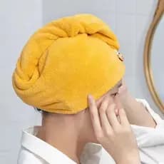 Toalha De Cabelo Banho, Toalha Mágica Para Secar Cabelo De Microfibra Touca Pós