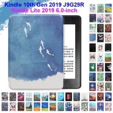 Para Kindle 10th Generation 2019 Model J9G29R e-Book Readers Hard PC Flip Case Padrões Moda Pintados Capa Proteção Pele