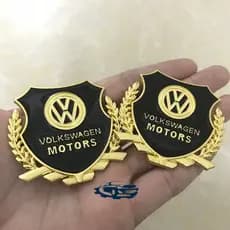 2PCS metal impermeável etiqueta anti-corrosão aplicável ao automóvel personalidade Volkswagen logotipo adesivos decorati