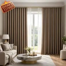 Cortina Para Sala ou Quarto Roma Semi Blackout Coleção Premium Elegante e Lisa Envio Imediato