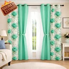 Cortina De Sala e Quarto Floratta Estampada 2,00x1,70 Conforto e Sofisticação Envio Imediato