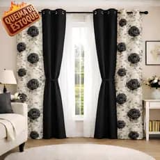 Cortina Para Sala ou Quarto Floratta 2,00x1,70 Excelente Caimento e Acabamento A Pronta Entrega