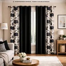 Cortina Floral Moderna Premium Para Sala ou Quarto 2,00x1,70 Envio Imediato