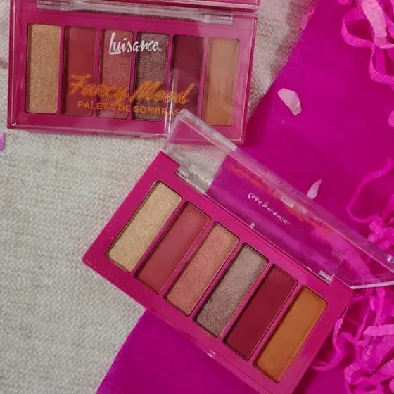 Paleta de Sombras Luisance Fancy Mood 6 Cores Sombras rosadas ,Tons nude,Sombras cintilantes,Make para o dia Nude rosé