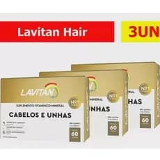 KIT 3UN LAVITAN CABELOS E UNHAS 60COMP CADA
