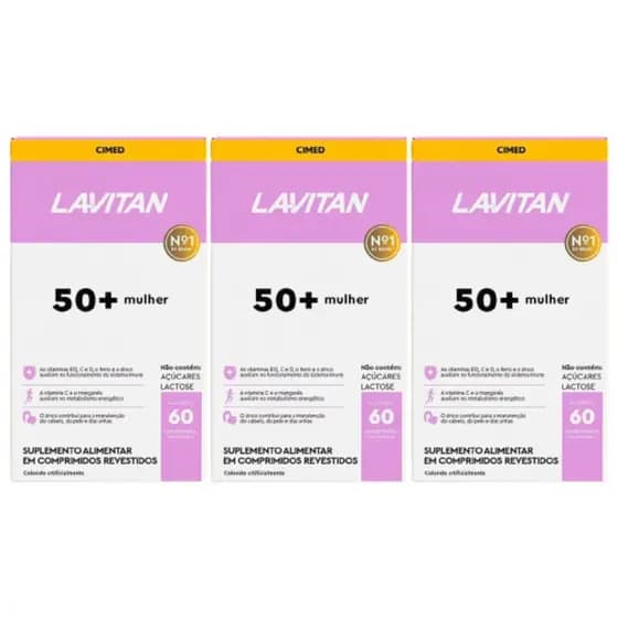 kit 03 Lavitan 50+ Mulher 60 comprimidos Cimed