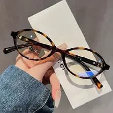 Óculos De Sol Ovais De Armação Pequena De Luxo UV400 Com Estampa De Leopardo Computador