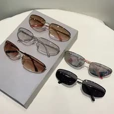 Novos Óculos De Sol Femininos High-end Metal Sem Moldura Oval Moda Estilo Y2K Resistente A UV