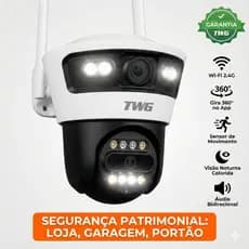 Câmera Segurança 360 Speed dome Profissional TWG Visão Noturna Avançada e Áudio Bidirecional