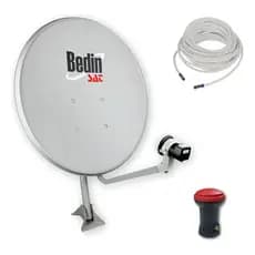 Antena Parabólica Digital 60cm Banda Ku Bedin Sat + LNB + cabo