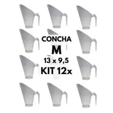 KIT 12x Concha Plástica Medidora M 300ml - Cereais Grãos Temperos Cozinha