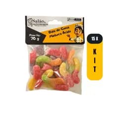 Bala de Goma Minhoca Ácida (Sachê) 70g X 15