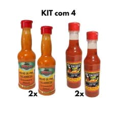 Kit 4 Molhos de Pimenta Calabresa e Malagueta - 150ml (PET)