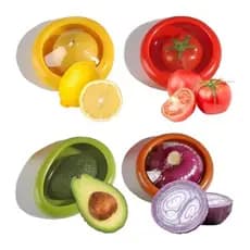 Protetor de Alimento Silicone Recipiente Limão Laranja Tomate Cebola Cozinha Geladeira Casa