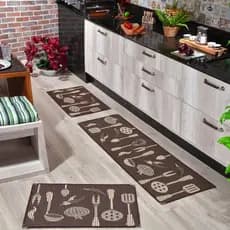 TAPETE DE COZINHA DE SISAL JOGO DE COZINHA C/ QUINAS 3 Pçs