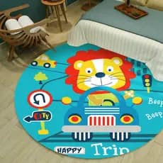 TAPETE INFANTIL REDONDO KIDS 1,00M EMBORRACHADO ANTIDERRAPANTE