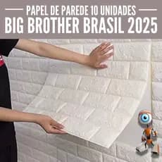 Papel de Parede Kit Tijolo Branco Adesivo Autocolante Decoração 10 Placas 3D à Prova D'água