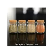 Kit Pote De Vidro Com Tampa De Rolha Kit 2 Potes De Vidro Tampa Tipo Rolha
