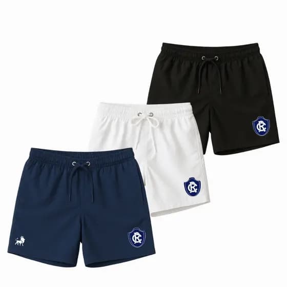 KIT 3 SHORT REMO LEÃO AZULINO FUTEBOL CORRIDA TACTEL ELASTANO ESPORTIVO DRY FIT REMOÇADA