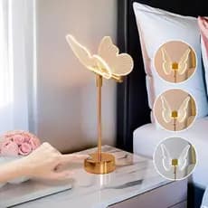 haosin Candeeiro de Dourado Borboleta luz noturna nórdica para quarto LED de 3 cores em 1Iluminação Interna Nordic