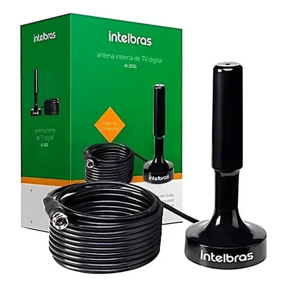 Antena De Tv Digital Interna Intelbras Ai2031 Uhf/hdtv Cabo c/ 5 metros