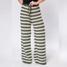 Saida De Praia Calça Listrada Croche Moda Verao Blogueira Tricot Luxo