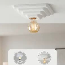 Plafon Luminária Branco/Preto Quadrado Bocal Para Casa Decoração Teto Moderno Promoção
