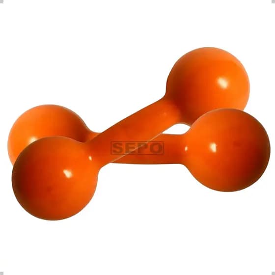 Par Halter Laranja 4 Kg Redondo Exercício em casa musculação