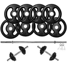 Kit de 20Kg em Anilhas com 2 Barras 40cm e 1 Barra 1.20m