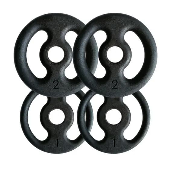 Kit Com 04 Anilhas De Ferro - Pares De 1kg E 2kg