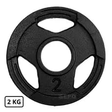 Anilha Olímpica Sport Luxo 2Kg Preta Furação 51mm
